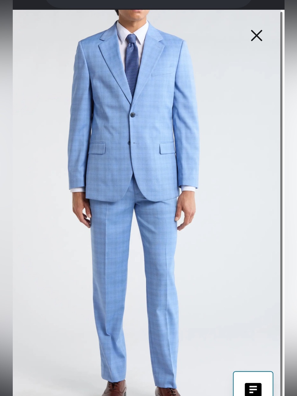 Nautica Light Blue Plaid Two-Piece Suit brand new (not worn) - Picture 3 of 4